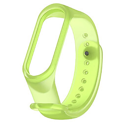 Wewoo Bracelet pour montre connectée Bande de en silicone coloré translucide Xiaomi Mi Band 3 & 4 Vert