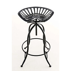 Decoshop26 Tabouret de bar x1 avec repose-pieds circulaire design industriel en métal noir 10_0005222