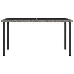 vidaXL Table à dîner de jardin Gris 140x70x73 cm Résine tressée