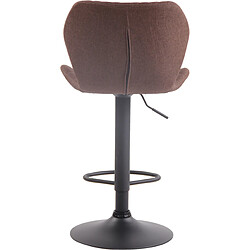 Decoshop26 Tabouret de bar x1 avec coutures décoratives en forme de losanges en tissu marron et métal noir 10_0004663 pas cher