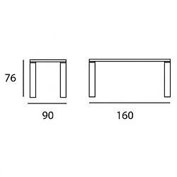 Inside 75 Table repas ECO 6 couverts 160 x 90 cm pieds chêne plateau céramique blanc