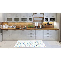 Alter Chemin de cuisine, 100% Made in Italy, Tapis résistant aux taches avec impression numérique, Tapis antidérapant et lavable, Modèle Blanco, cm 100x52