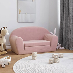 Maison Chic Canapé-lit convertible 2 places, Clic-Clac pour enfants rose peluche douce -GKD90180