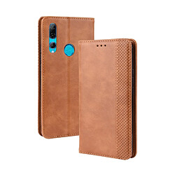 Wewoo Housse Coque Étui en cuir à boucle magnétique avec rétro pour Crazy Horse Texture horizontale HUAWEI Y9 PRIME 2019avec support et fentes cartes et cadre photo Marron