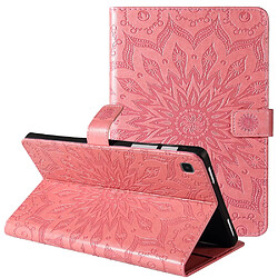 Etui en PU motif tournesol avec support rose pour votre Samsung Galaxy Tab A7 10.4 (2020)/T505/T500