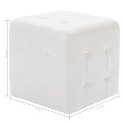 Acheter vidaXL Poufs 2 pcs Blanc 30 x 30 x 30 cm Similicuir