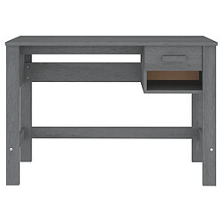 Helloshop26 Bureau table poste de travail meuble d'ordinateur informatique étude HAMAR foncé 110 x 40 x 75 cm bois massif de pin gris 02_0023854