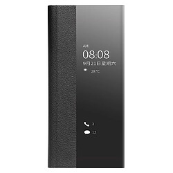 Coque en cuir véritable fonction veille/sommeil automatique noir pour votre Huawei P40