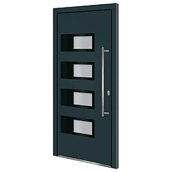 vidaXL Porte d'entrée Anthracite 100x210 cm Aluminium et PVC