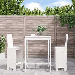 Maison Chic Table de bar et chaises d'extérieur 3 pcs,Ensemble de bar de jardin pour relax blanc bois de pin massif -GKD475472