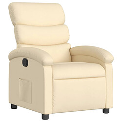 vidaXL Fauteuil inclinable Crème Tissu