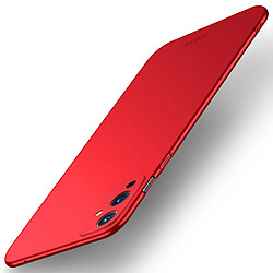 Mofi Coque en TPU Surface mince de finition givrée de bouclier rigide rouge pour votre OnePlus 9