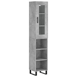 vidaXL Buffet haut Gris béton 34,5x34x180 cm Bois d'ingénierie