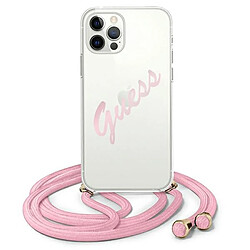 Guess Maroquinerie guess guhcp12mcrtvspi iphone 12/12 pro 6,1" rózowy/rose coque dur script vintage