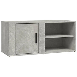 vidaXL Meuble TV Gris béton 80x31,5x36 cm Bois d'ingénierie