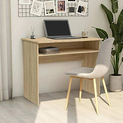 Maison Chic Bureau,Table de travail,bureau de travail pour chambre Chêne sonoma 90x50x74 cm Aggloméré -GKD70677