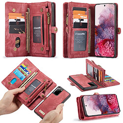 Caseme Etui en PU split vintage rouge pour votre Samsung Galaxy S20 Plus