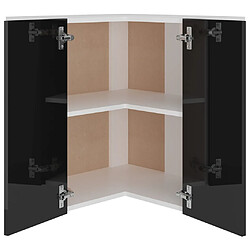 Acheter vidaXL Armoire d'angle suspendue Noir brillant Bois d’ingénierie