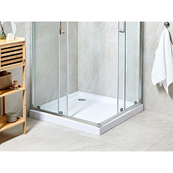 Beliani Bac de douche AMPAY 80 x 80 x 7 cm Blanc