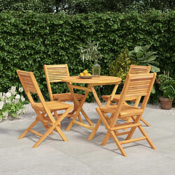 Salle à dîner de jardin 5 pcs,Table et chaise à manger Bois de teck massif -MN38208