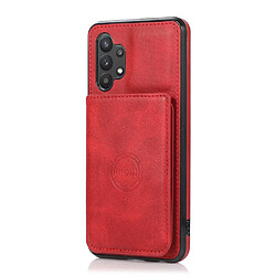 Coque en TPU + PU antichute, rétro avec béquille et porte-cartes rouge pour votre Samsung Galaxy A32 4G (EU Version)