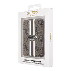 Guess Maroquinerie Guess Porte-cartes avec Fixation Magnétique Stripes Magsafe Marron pas cher