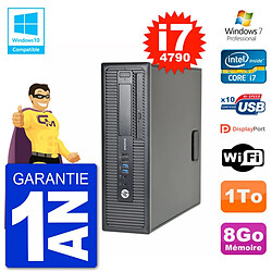 PC HP EliteDesk 800 G1 SFF i7-4790 RAM 8Go Disque 1To Graveur DVD Wifi W7 - Occasion