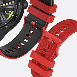 Acheter Avizar Bracelet pour Huawei Watch GT3 46mm Silicone BiColore Texturé Rouge / Noir