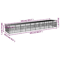 vidaXL Chenil d'extérieur avec toit pour chiens Acier 18,77 m² pas cher