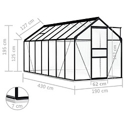 vidaXL Serre avec cadre de base Anthracite Aluminium 8,17 m² pas cher