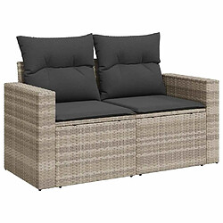 Acheter vidaXL Salon de jardin avec coussins 10 pcs gris clair résine tressée