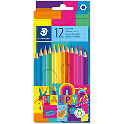 STAEDTLER Crayon de couleur HAPPY, étui en carton de 12 ()