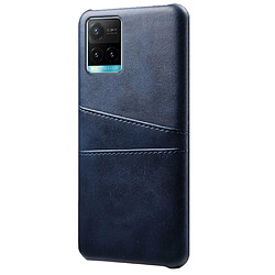 Coque en TPU + PU anti-chocs avec porte-cartes, bleu pour votre Vivo Y21/Vivo Y21s/Vivo Y33s