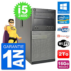 PC Tour Dell OptiPlex 9010 Intel i5-2400 RAM 16Go Disque Dur 2To Windows 10 Wifi - Occasion