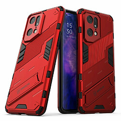 Coque en TPU anti-chocs avec béquille, rouge pour votre Oppo Find X5 Pro