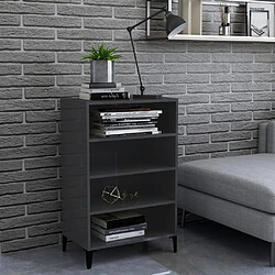 Maison Chic Buffet,Meuble de Rangement,commode pour salon,Cuisine Gris brillant 57x35x90 cm Aggloméré -MN26413