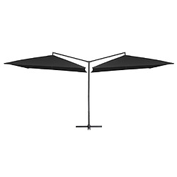 vidaXL Parasol double avec mât en acier 250 x 250 cm Noir