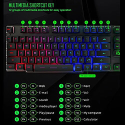 Acheter Clavier de Gaming et Souris,LED Rétro-éclairage Arc en Ciel Luminosités de Couleurs Clavier Filaire USB Gamer et Souris