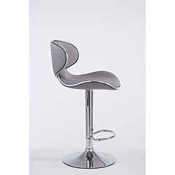 Avis Decoshop26 Tabouret de bar x1 pivotant design moderne en tissu gris support en métal chromé 10_0005079