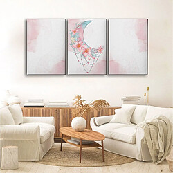 EPIKASA Impression sur Toile Luna, Rose, Polyester, 130x3x60 cm