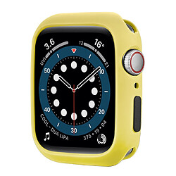 Coque en TPU couleur bonbon avec bouton fermé, jaune/noir pour votre Apple Watch Series 7 45mm