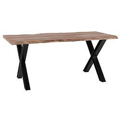 Beliani Table en bois 180 x 95 cm marron/noir BROOKE