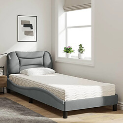 Avis Vidaxl Lit avec matelas gris clair 80x200 cm tissu