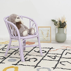 Aubry Gaspard Fauteuil enfant en rotin Côme violet.