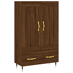 vidaXL Buffet haut chêne marron 69,5x31x115 cm bois d'ingénierie