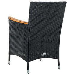 Acheter vidaXL Chaises à manger de jardin lot de 4 Résine tressée Noir