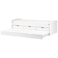 Beliani Lit gigogne en bois 90 x 200 cm blanc PETIVILLE