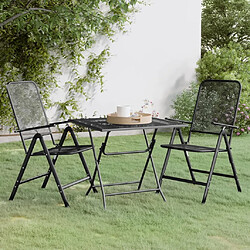 Maison Chic Mobilier à dîner 3 pcs de jardin - Ensemble table et chaises d'extérieur - Salon/Mobilier de jardin classique Maille Métal Anthracite -MN62786