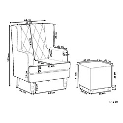 Avis Beliani Fauteuil SANDSET Velours Gris