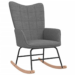 Maison Chic Chaise à bascule | Fauteuil Relax, design moderne Gris foncé Tissu -GKD68140